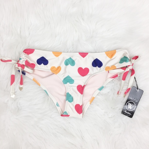WILDFOX | Rainbow Heart Print Bikini Bottoms-E90 - Picture 2 of 8